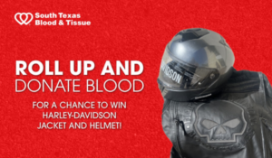 Roll up and Donate Blood for a chance to win a Harley-Davidson Jacket and Helmet