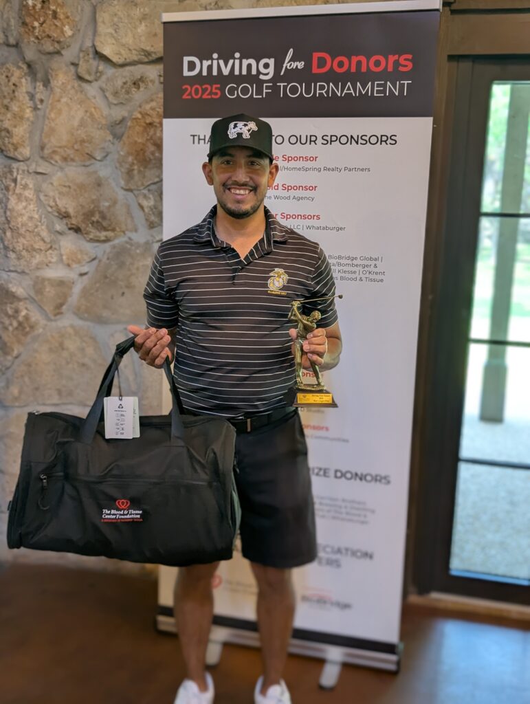 Randy Soliz won the Longest Drive (Men's) award at the Driving fore Donors Golf Tournament