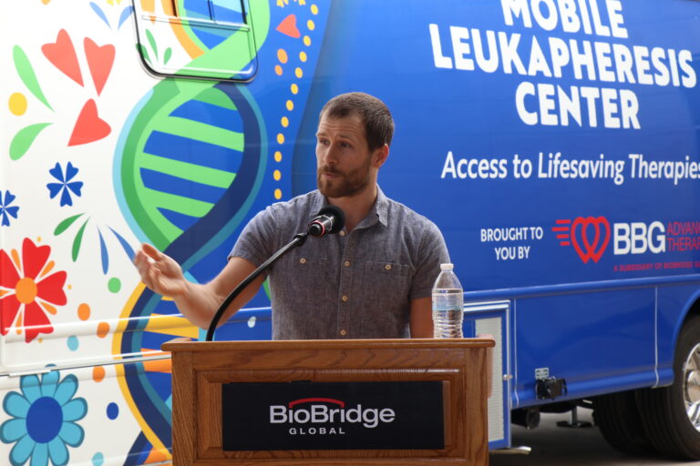 BBG Advanced Therapies collected its first cell donation from Simon Hart in its Mobile Leukapheresis Center.