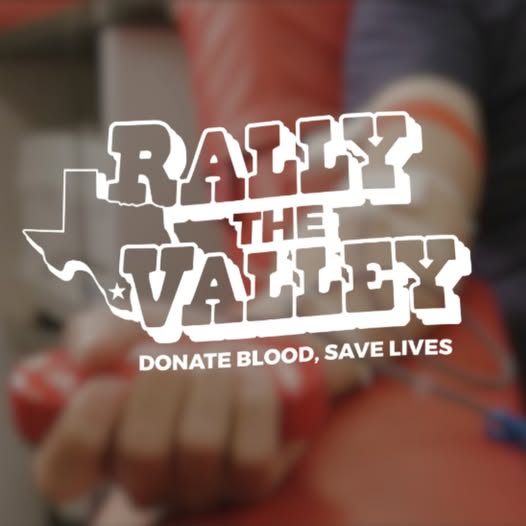 Rally in the Valley blood drive promotional graphic