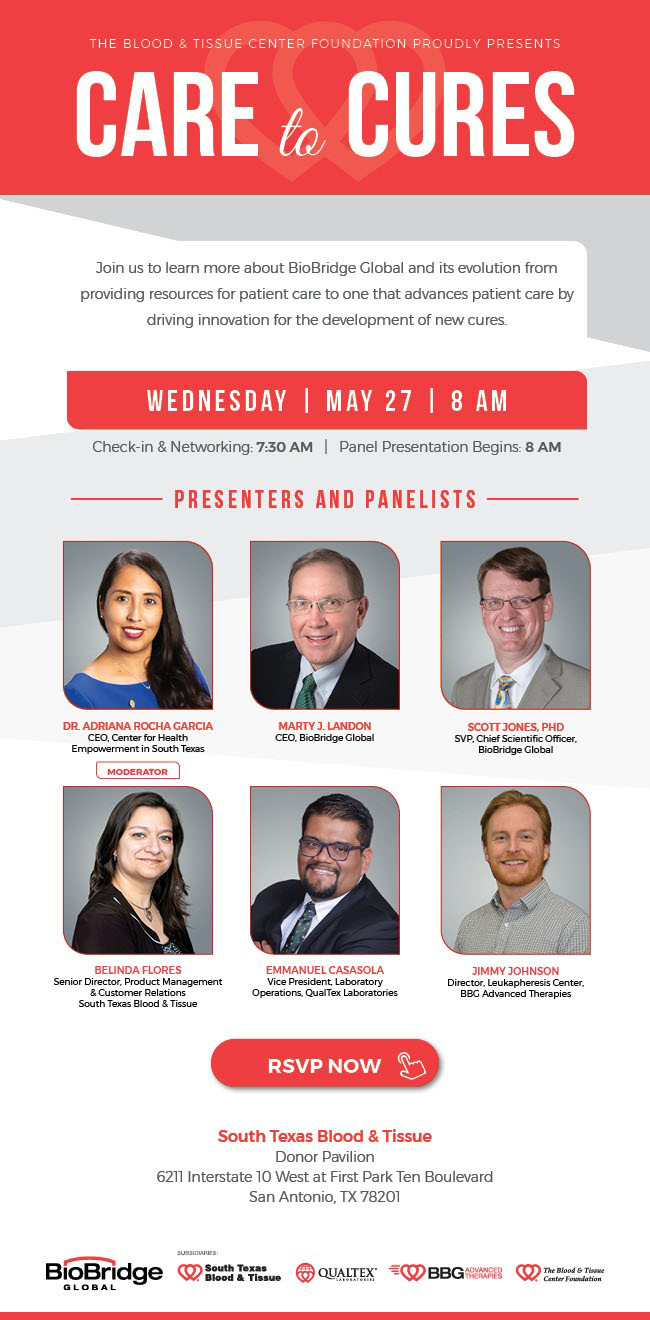 Care to Cures healthcare event promotional flyer