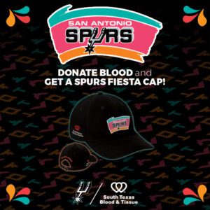 San Antonio Spurs blood donation Fiesta playoff cap giveaway for blood donors