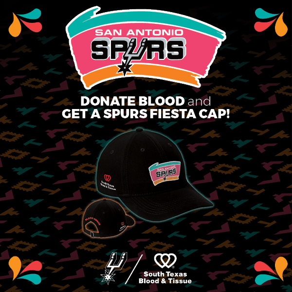 San Antonio Spurs blood donation Fiesta playoff cap giveaway for blood donors