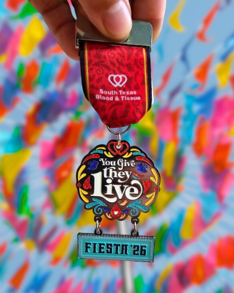 San Antonio Fiesta blood donation medal for South Texas Blood & Tissue donors