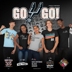 Spurs Game 7 blood donation T-shirt giveaway for South Texas Blood & Tissue donors