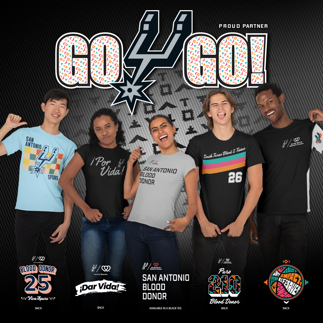 Spurs Game 7 blood donation T-shirt giveaway for South Texas Blood & Tissue donors