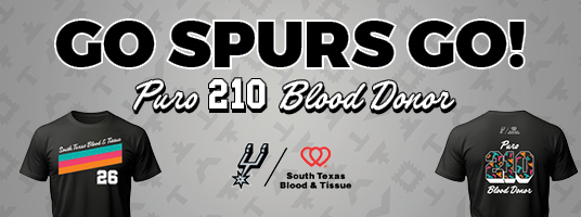 Go Spurs Go blood donor T-shirt graphic