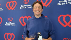 Smiling man at South Texas Blood event