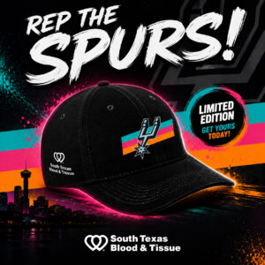 Spurs Finals blood donation cap giveaway for South Texas Blood & Tissue donors