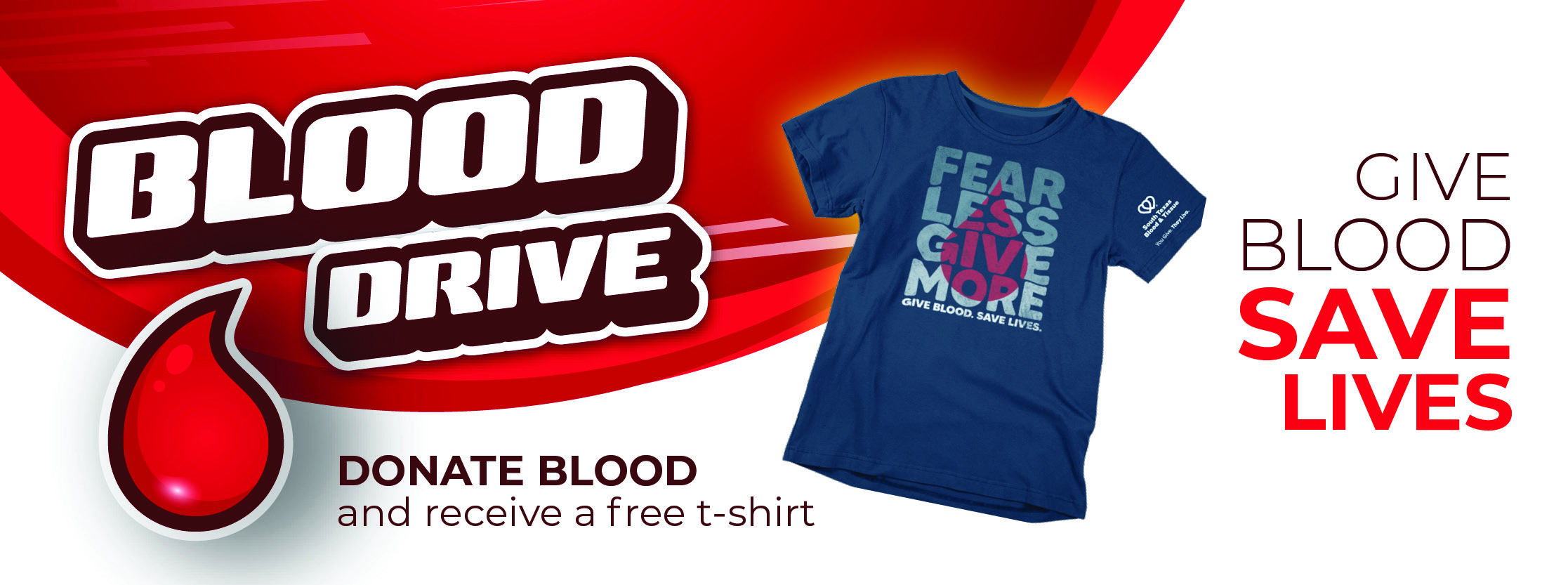 Blood drive promotion with free T-shirt offer