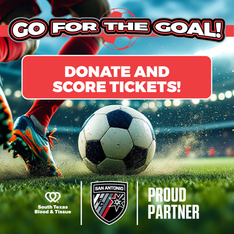San Antonio FC blood drive promoting soccer tickets for blood donors