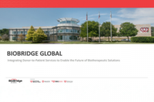 Biobridge Global headquarters building exterior with flags